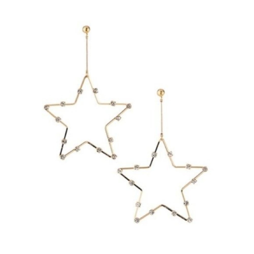 NWT Anthro Natasha Gold Star Drop Earrings